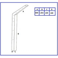 100x100x1.8m Intermediate Pole with Overhang